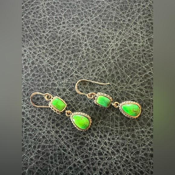 Studio Barse Earrings Bronze with Green Turquoise - Picture 4 of 8